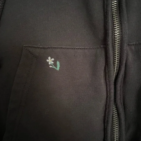 American Eagle Outfitters Charcoal Zip-Up Hoodie - Picture 6 of 9